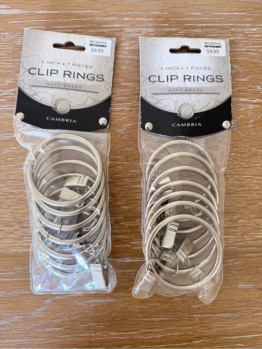 Silver Curtain Clip Rings - 2 Inch